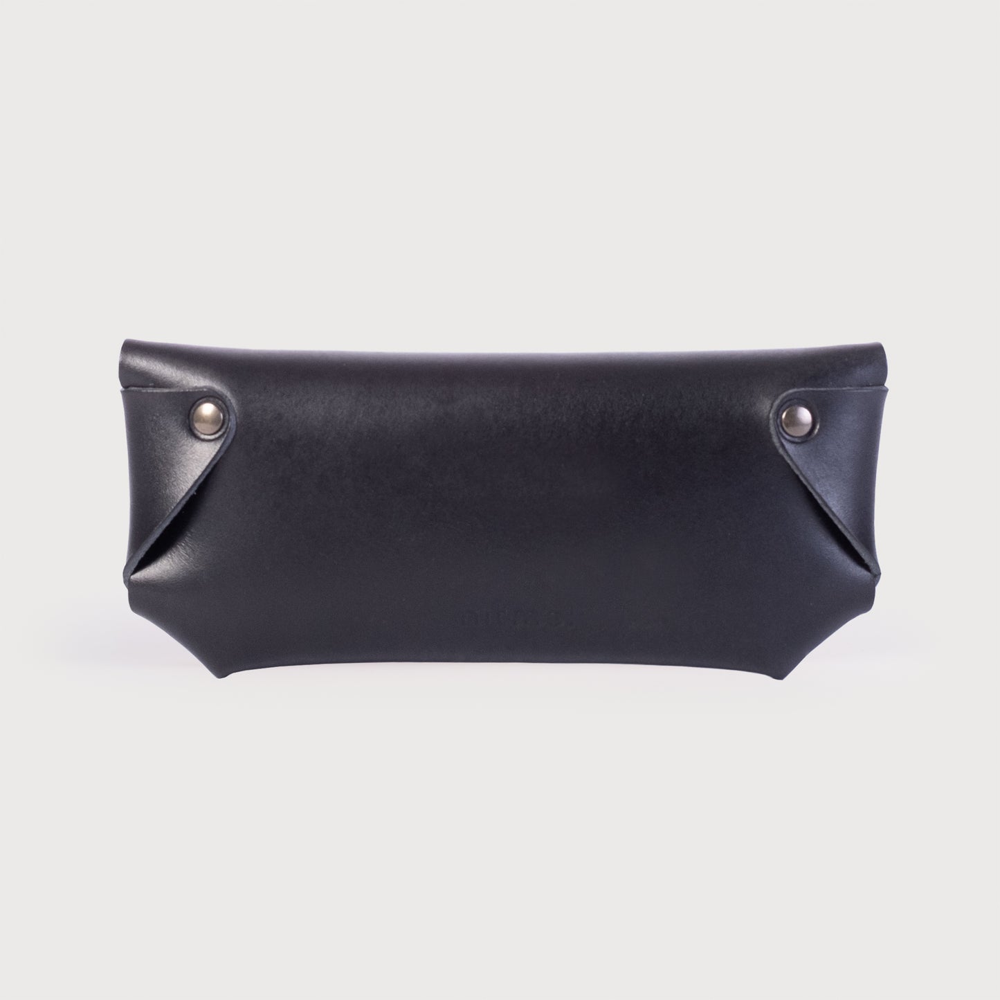 Black leather glasses case