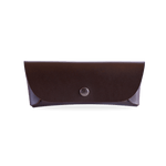 Brown Leather Glasses Case with Nose Bridge with button