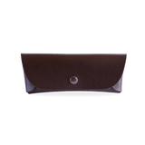 Brown Leather Glasses Case with Nose Bridge with button