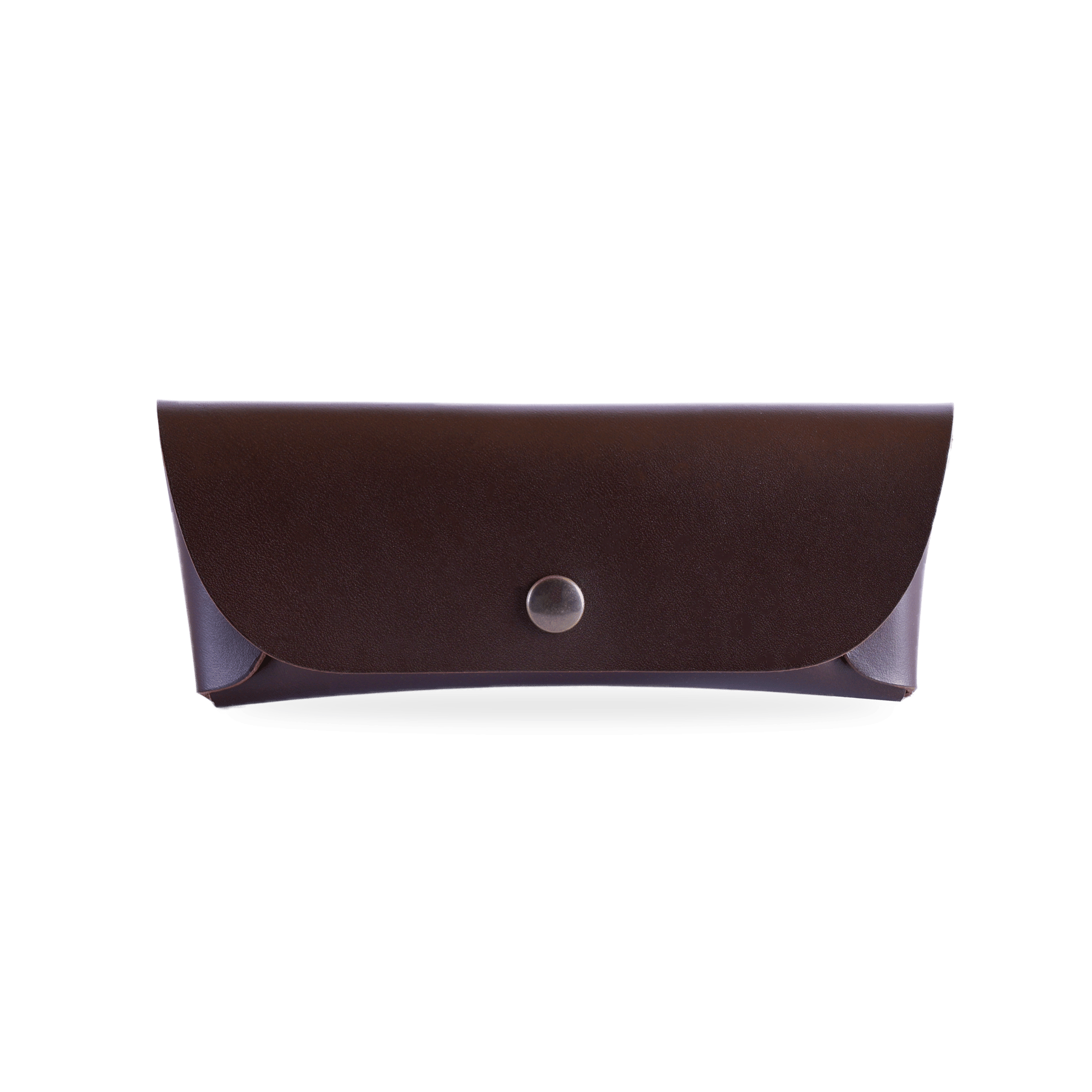 Brown Leather Glasses Case with Nose Bridge with button