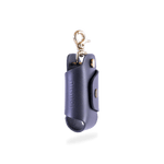 Leather Black Key Holder with Brass Clip on transparent background